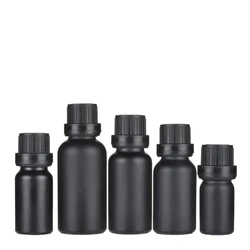 Perfume Aromatherapy Liquid Drop Refill Anti-theft Cover Avoiding Light For Essence Massage Herbel Oil Matt Black Glass Bottle