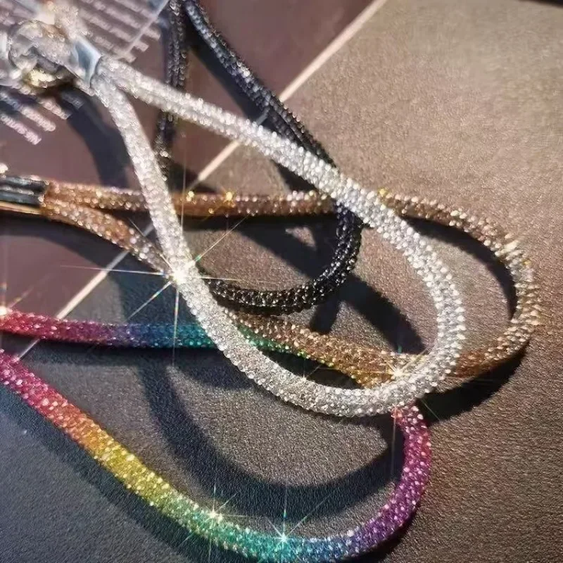 Luxury Mobile Phone Crystal Wrist Straps Glitter Rhinestone Phone Lanyard Keychain Hanging Anti-lost Rope