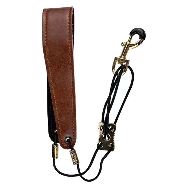 Saxophone Neck Strap Slings Soft PU Leather Neck Strap Adjustable Comfortable Saxophone Strap Saxophone Accessories