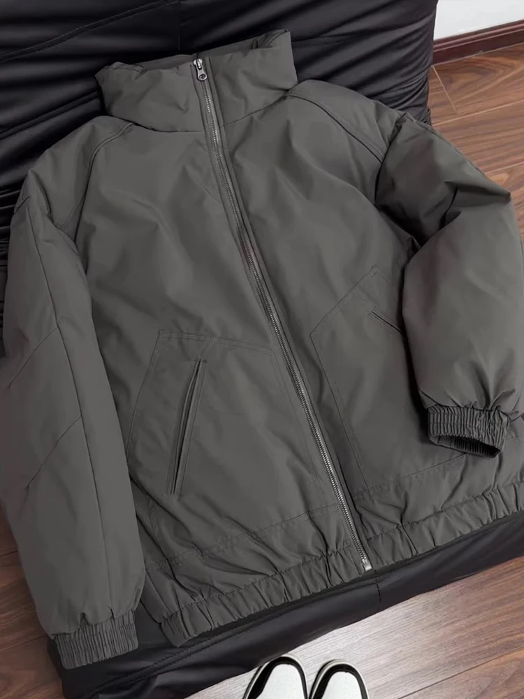 

Deep ey American Bomber ort Pilot Cotton Jaet Men's Winter Thiened High-End Feeling Stand Collar Cotton Coat Outerwear