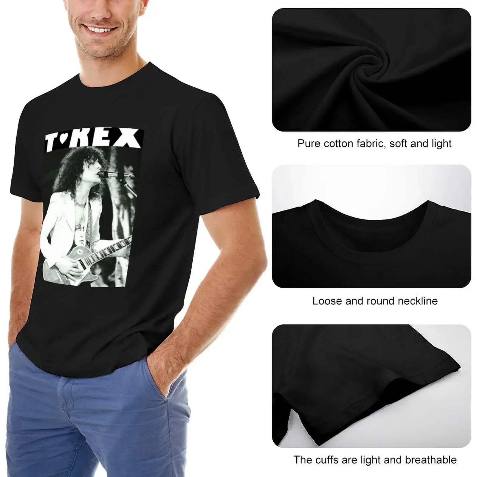 T Rex - Marc Bolan T-Shirt oversized anime t shirts customs design your own man t shirt slim fit shirts for men