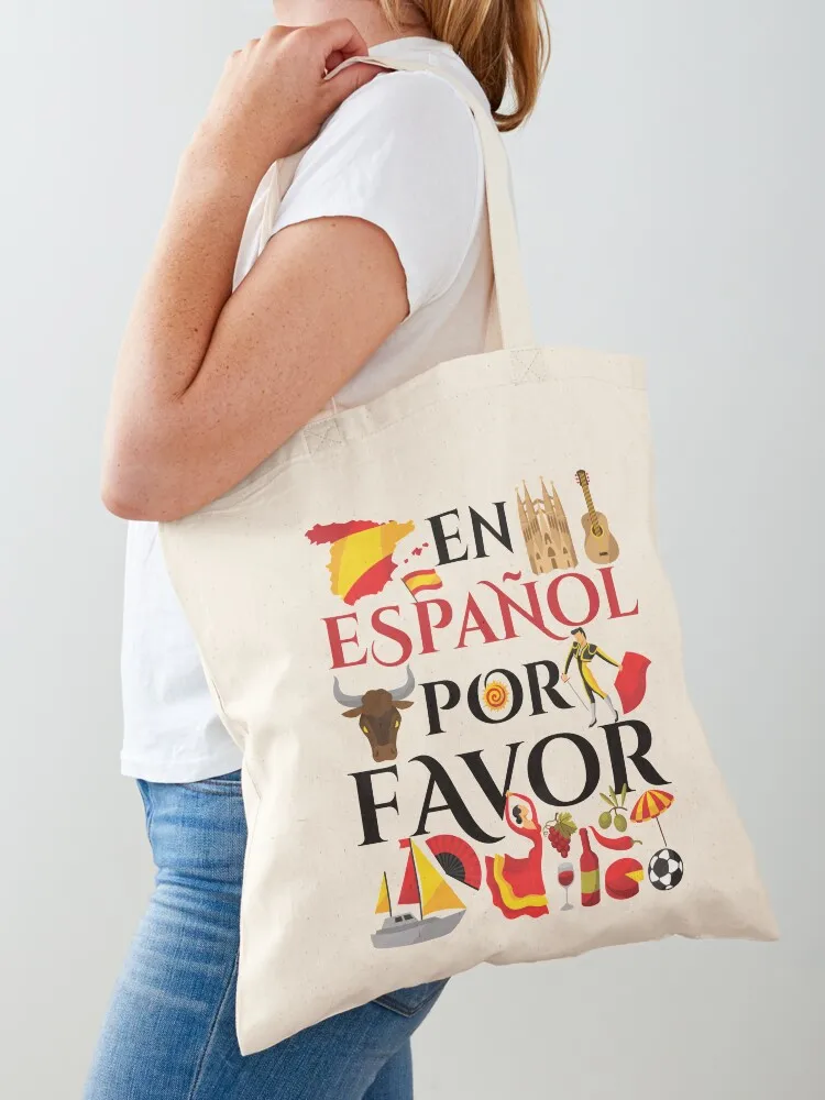 

Spanish Teacher Gifts En Espanol Por Favor Tote Bag canvas tote cute pouch bag tote bags aesthetic Women's handbag