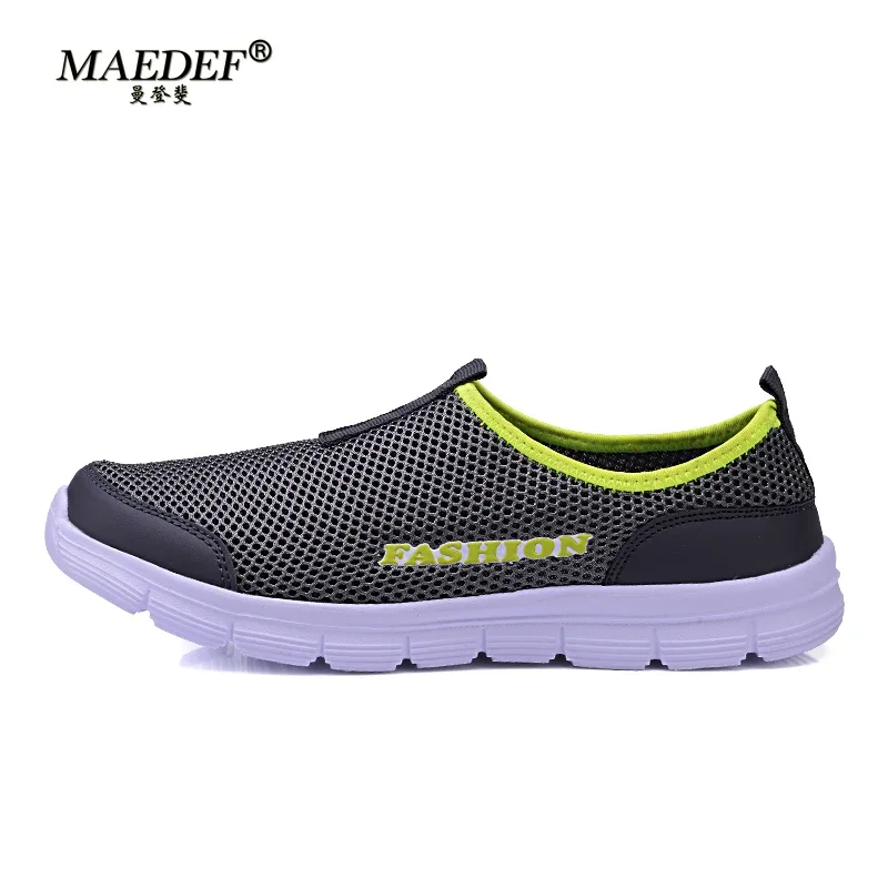 MAEDEF-Tênis casuais para homens, sapatos de caminhada resistentes ao desgaste, tênis antiderrapante, malha plana, tênis masculino respirável, ao ar livre