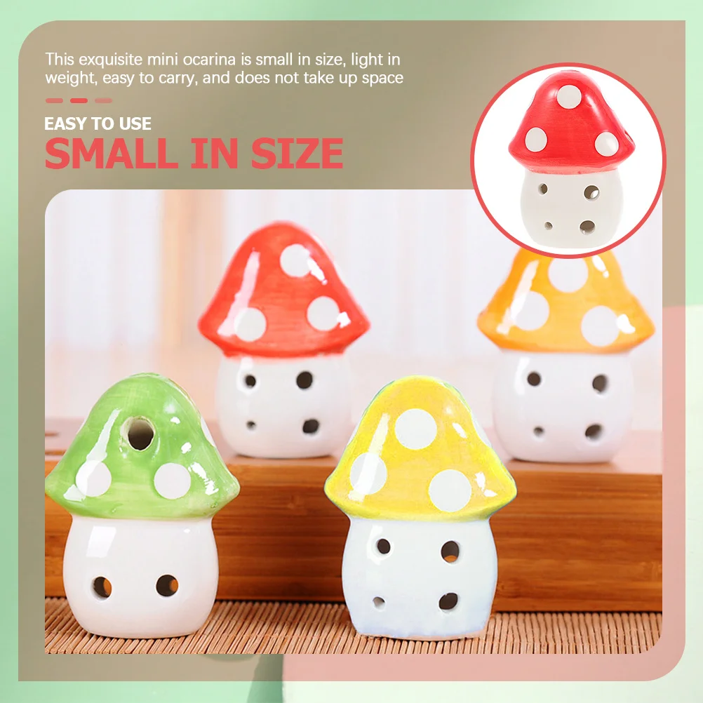 

6-Hole Mushroom Ocarina Ceramic Instrument Portable Compact Lightweight Beginner Kids Music Gift Children Ocarina