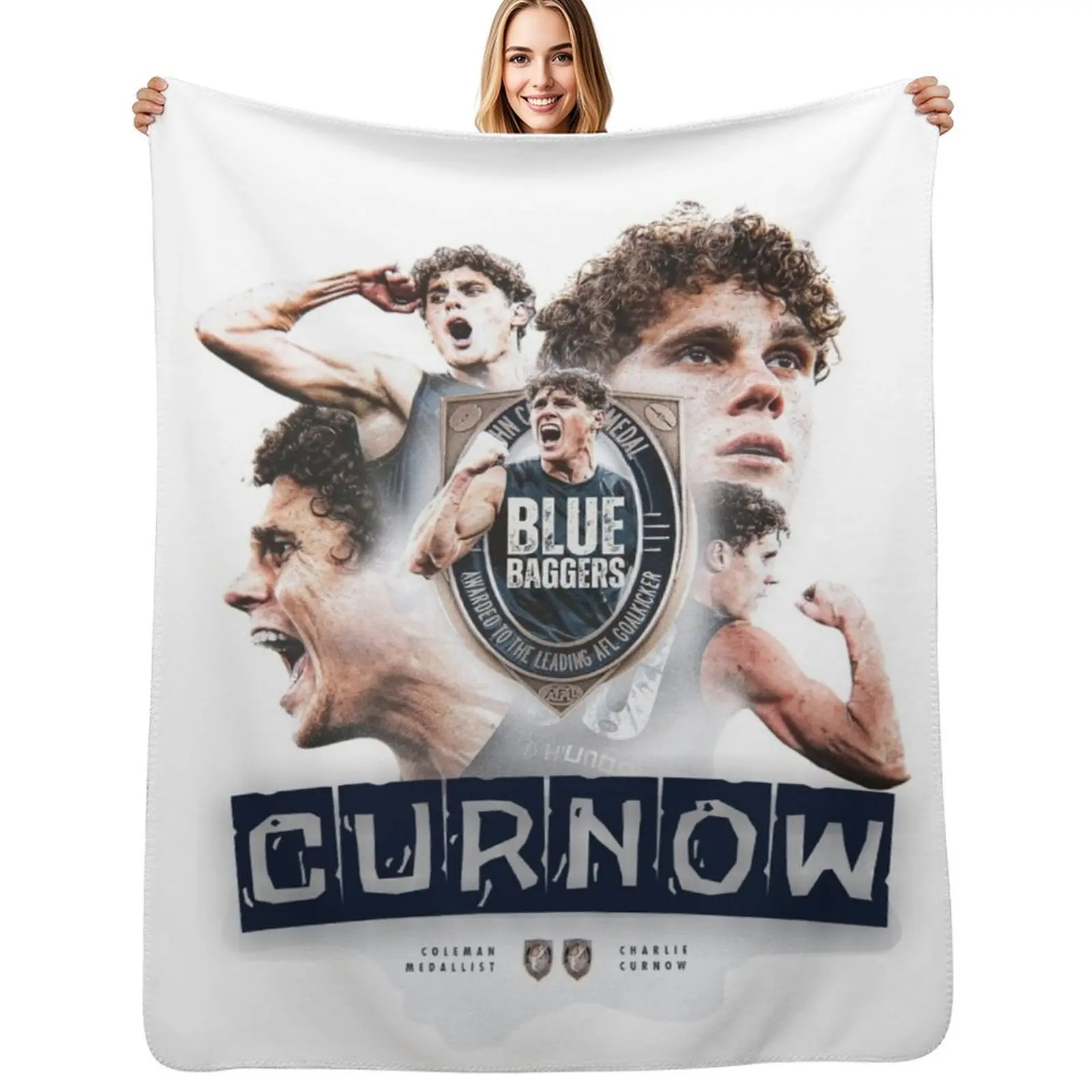 Charlie Curnow Carlton Football Club Throw Blanket Flannels Giant Sofa Furry Sofa for winter Moving Blankets