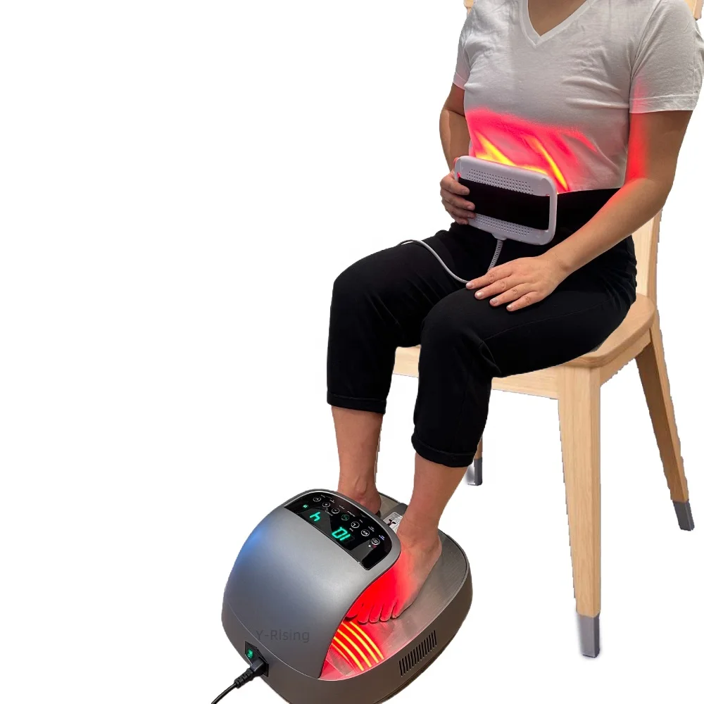 

New Wholesale Portable Heated Plasma Red Blue Light Terahertz Foot Massager Machine Drop-Resistant with Remote Control