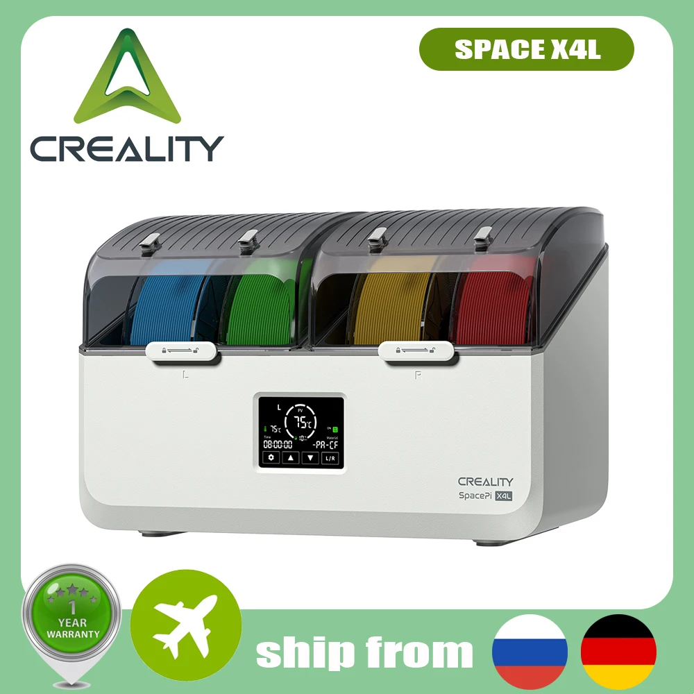 Creality Space X4L Essiccatore per Filamenti Stampante 3D 4 Vasche Disidratatore per Filamenti Doppia Camera di Riscaldamento Indipendente 45 ℃ -75 ℃ 1,75-2,85 mm