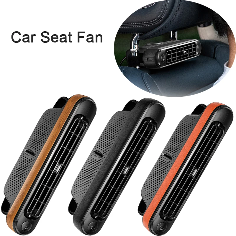 Car Seat Fan Front Rear Seat Headrest Cooling Air Fan Refrigeration 3 Speed With Independent Switch Car Interior Decor FanJJ2334