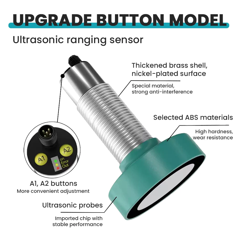 الضغط على زر مستوى السائل بالموجات فوق الصوتية تتراوح الاستشعار 8 متر التبديل التناظرية قياس مستوى الارسال مقاومة درجات الحرارة العالية