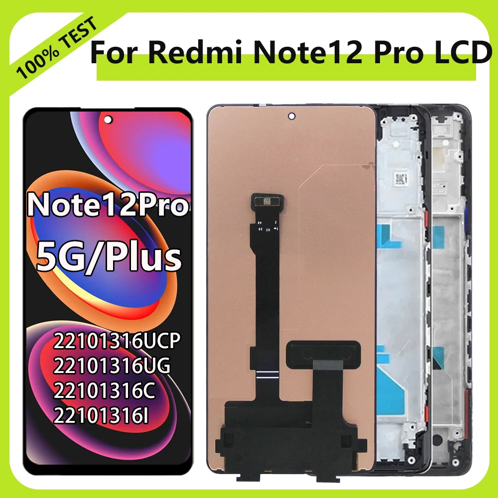 Super AMOLED Note12 Pro 5G LCD display screen For Xiaomi Redmi Note 12 Pro Plus LCD Display with Touch Screen Digitizer Assembly