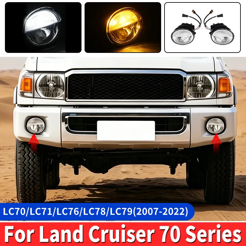 For 2007-2022 Toyota Land Cruiser LC70 Series 76 78 79 Fog Lamps Boost Driving Visibility Car Exterior Lighting Auto Accessories