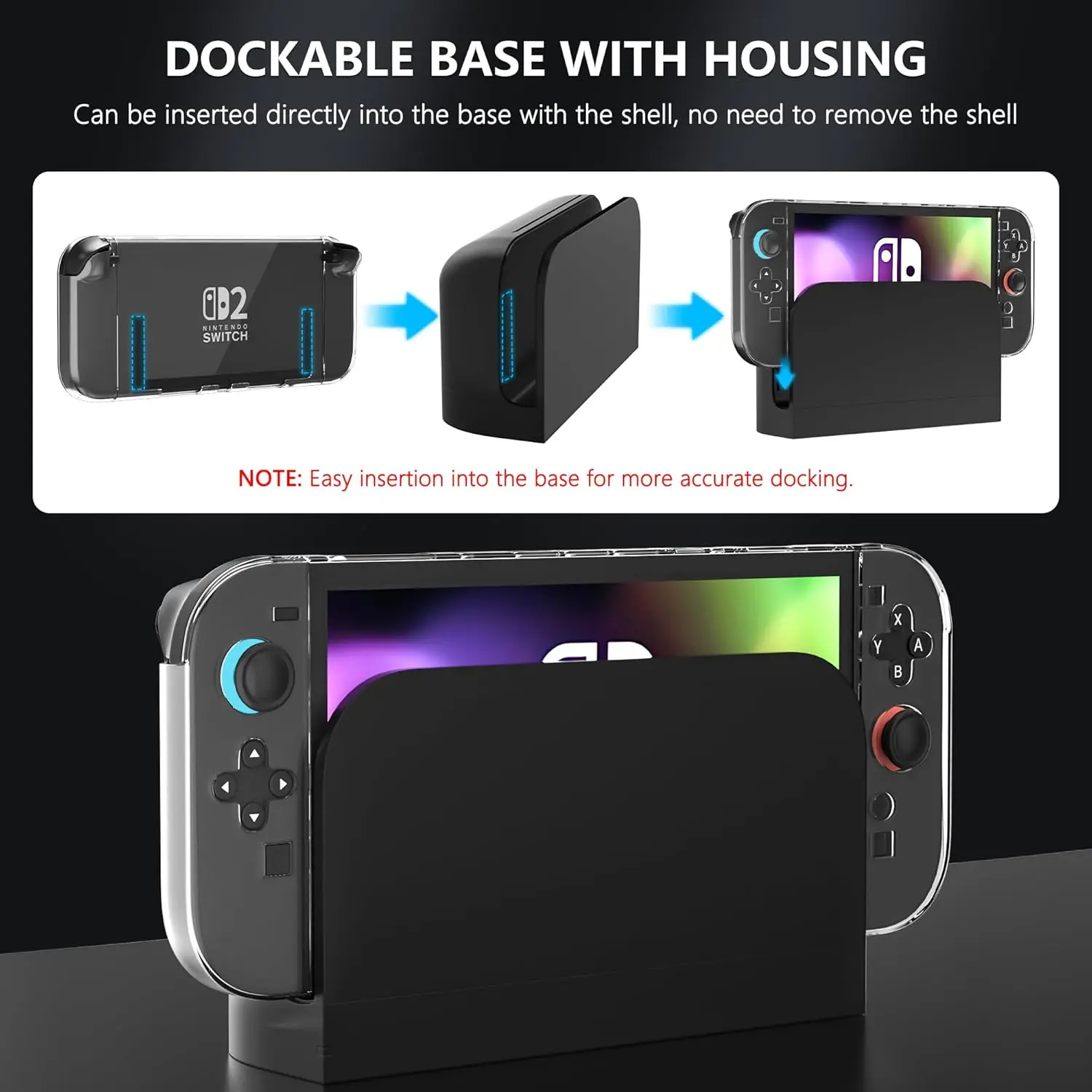 Clear Case for Nintendo Switch 2 Protective Cover for Switch 2 and JoyCon Controller - Strong and Durable, Not Easy to Fall Off