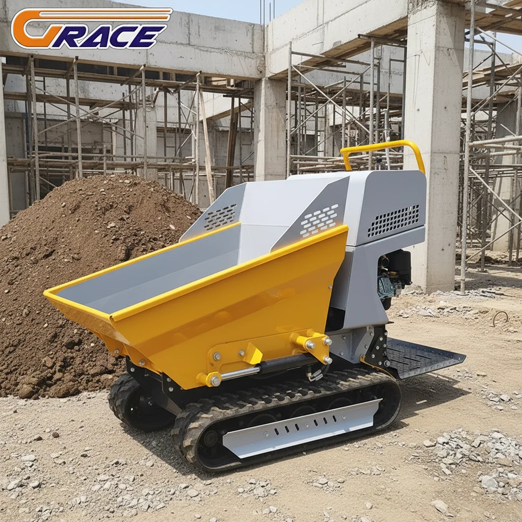 900kg Hydraulic Remote Control Crawler Dumper Mini Track Dumper for Heavy Duty Construction Work