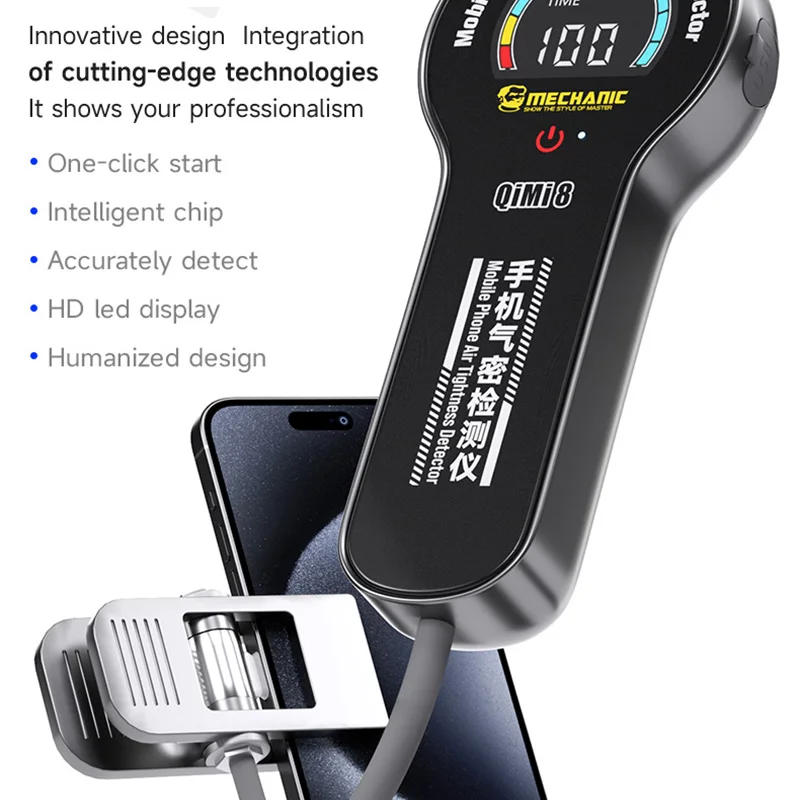 Imagem -03 - Mecânico Qimi8 Detector Hermético Testador de Vazamento de ar Chip Inteligente Detectar com Precisão Telefone Móvel Hermético