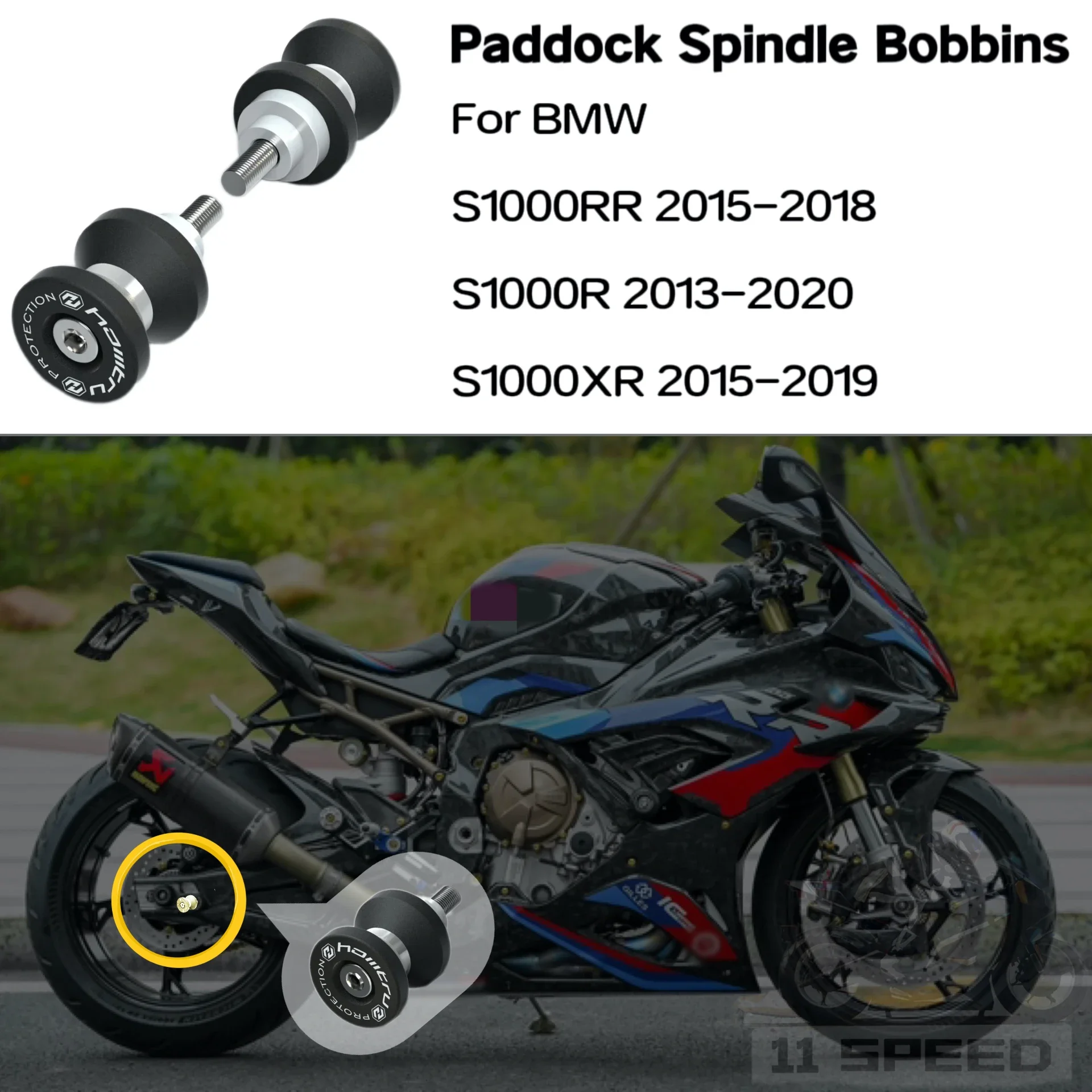 

Paddock Spindle Bobbins For BMW S1000RR 2015-2018 / S1000R 2013-2020 / S1000XR 2015-2019 Motorcycle Accessories