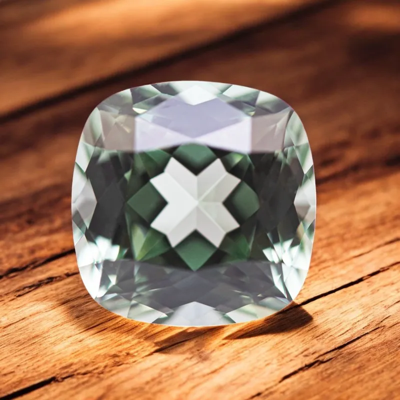 

Lab Grown Green Sapphire Square Cushion VVS1 Selectable AGL Certificate Gemstone Charms Beads for Diy Jewel Making Materials