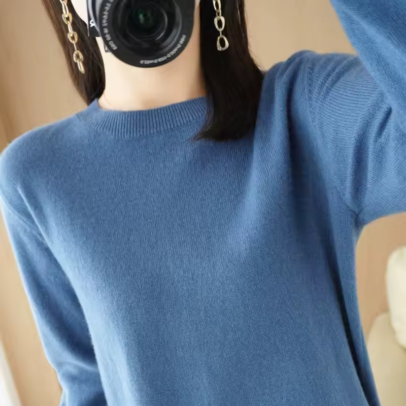 Autumn And Winter Cashmere Sweater Women's Crew Neck Pullover Casual Knitted Top Women's Short Undercoat Fashion 18 Colors - Image 9