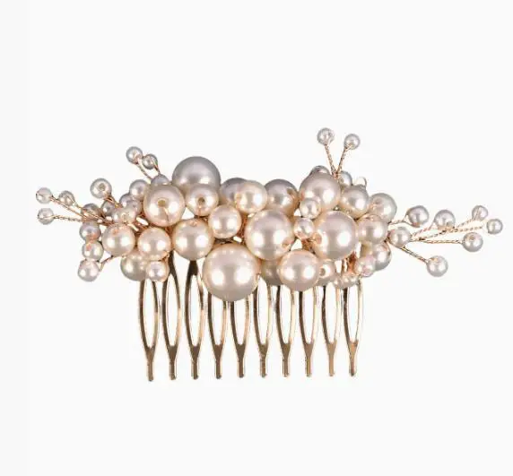

Plastic Pearl Wedding Hair Comb Handmade Elegant Bridal Side Combs Plastic Pearl Hair Pins Wedding Accessories for Brides