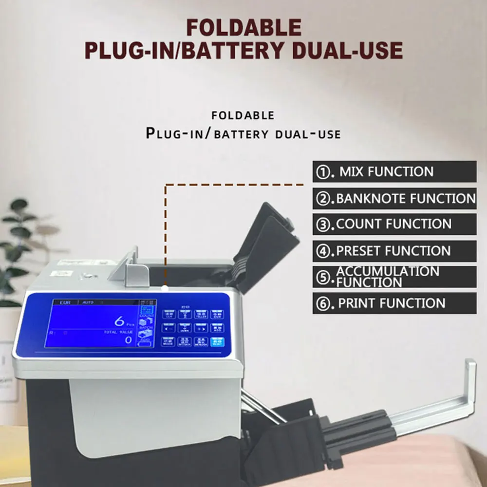 Charging Longitudinal Infrared Banknote Counter Foreign Currency Multi-national Currency Detector RMB Hong Kong, UK, US, Outai