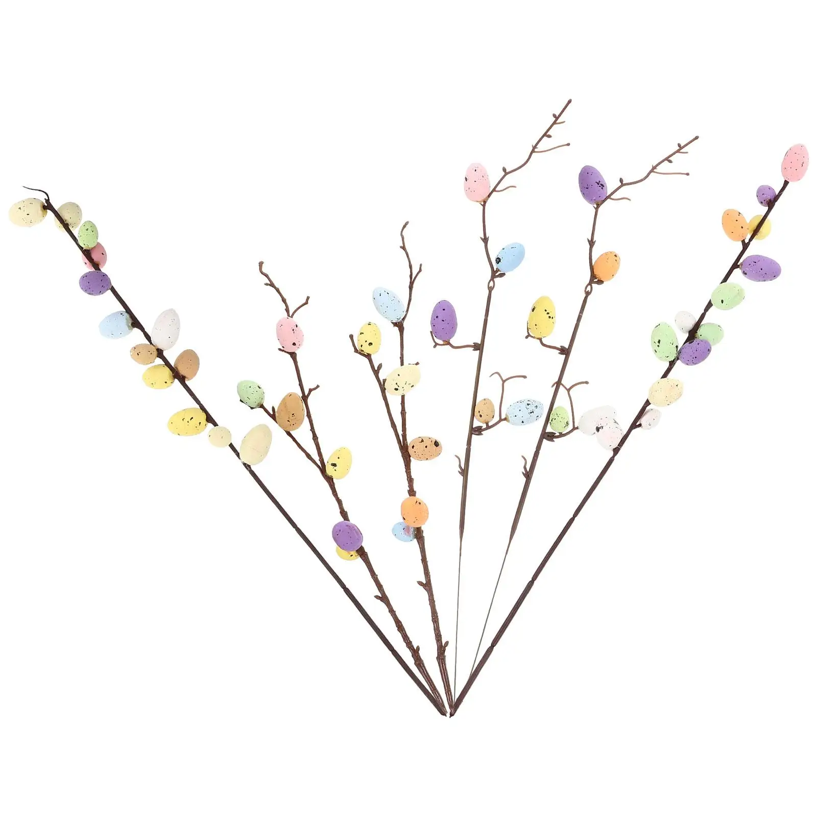 6 Pcs Easter Branches Artificial Flowers Iron Wire Decor Colors Unique Shape Photo Props Party Wedding Simulation