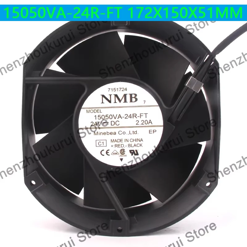 15050VA-24R-FT 24V 2.20A 172X150X51MM Genuine Original NMB Super Large Airflow 3-wire Variable Frequency Cooling Fan