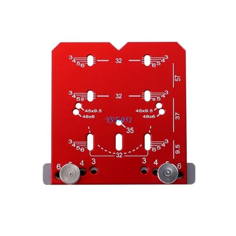 

E15A Portable Aluminum Hinge Jigs Installation Rulers Tool For Cabinet Door Precise Hole Marking & Adjustable Edging Setting