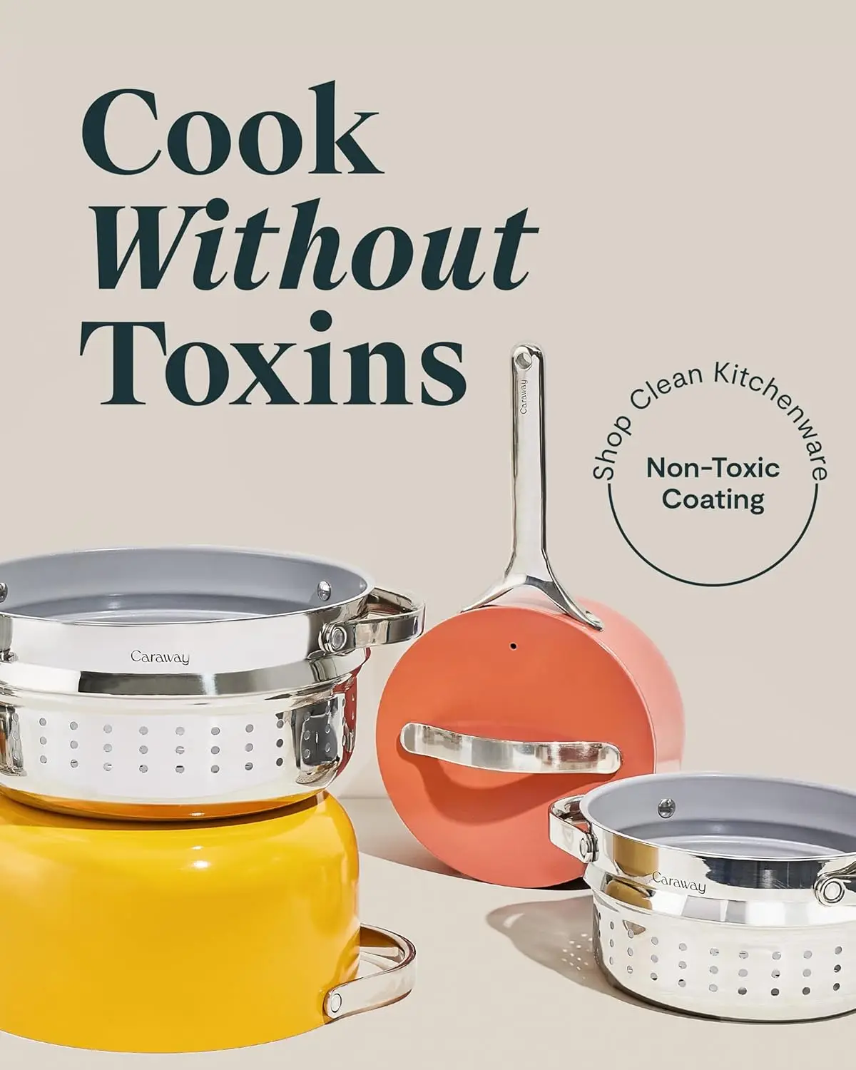 Olla para horno holandesa de cerámica antiadherente con tapa y vaporera (6,5 qt, 10,5") - No tóxico, sin PTFE y PFOA - Caja fuerte para horno y compatible con A