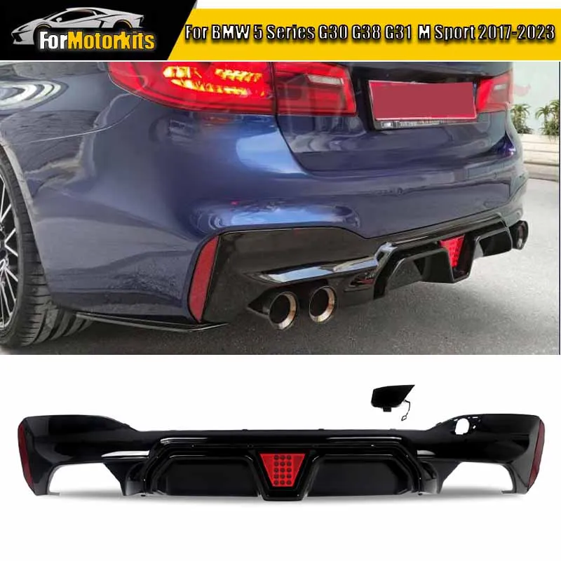 CS-Style Heckdiffusor mit LED-Bremslicht für BMW 5er G30 G31 G38 2018 2019-2022 530i 540i Heckverkleidung