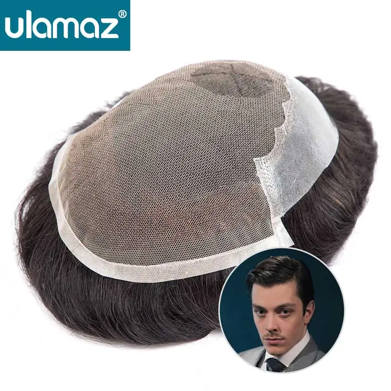 Q6 Male Hair Prosthesis Natural Original Human Hair Wig For Men Toupee Real Hair Wig Man Fine Hairpiece System Unit For Choice