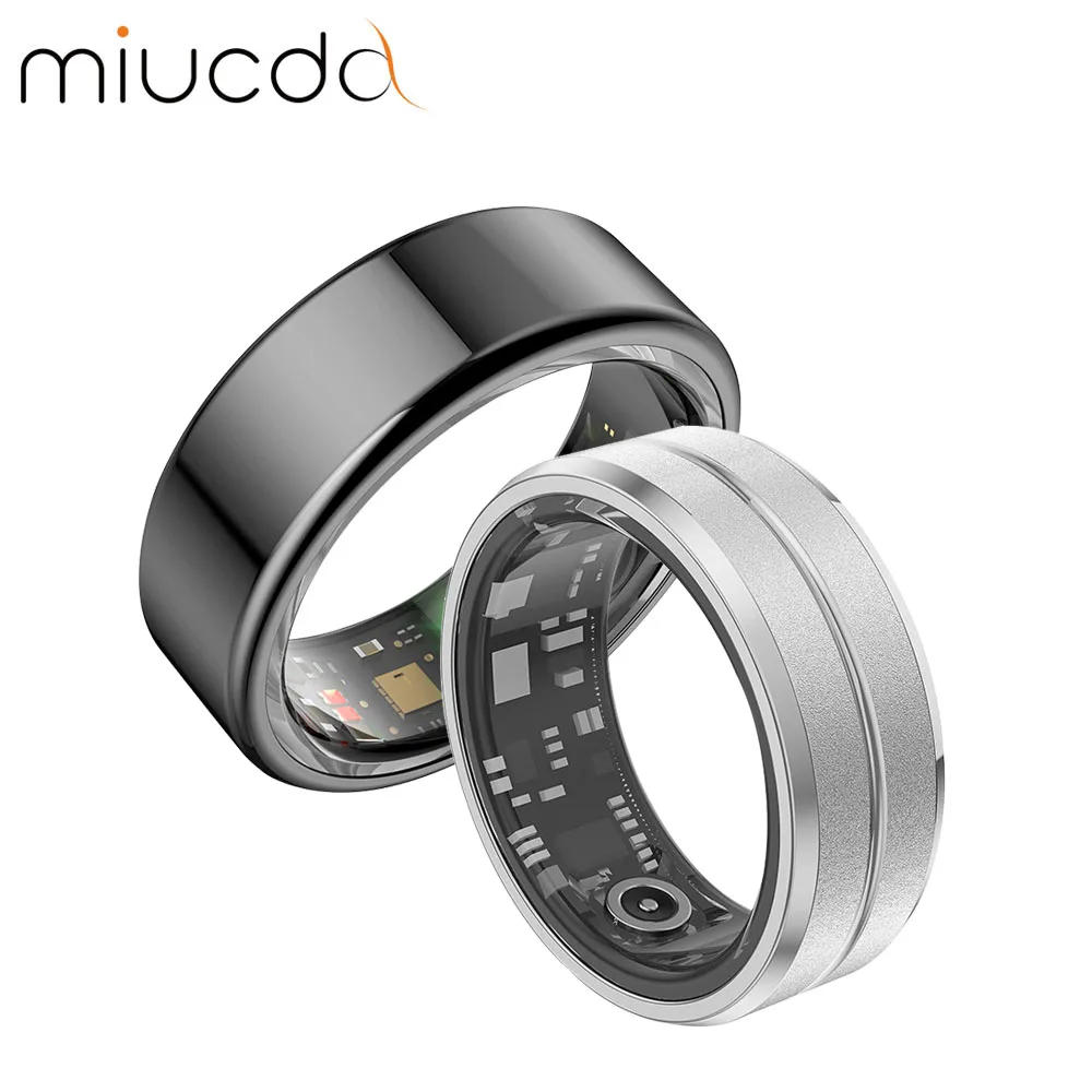 MIUCDA Smart BLE Ring Multi-sport Modes Heart Rate Blood Oxygen Monitor IP68 & 5ATM Waterproof  Step Sleep Fitness Tracker