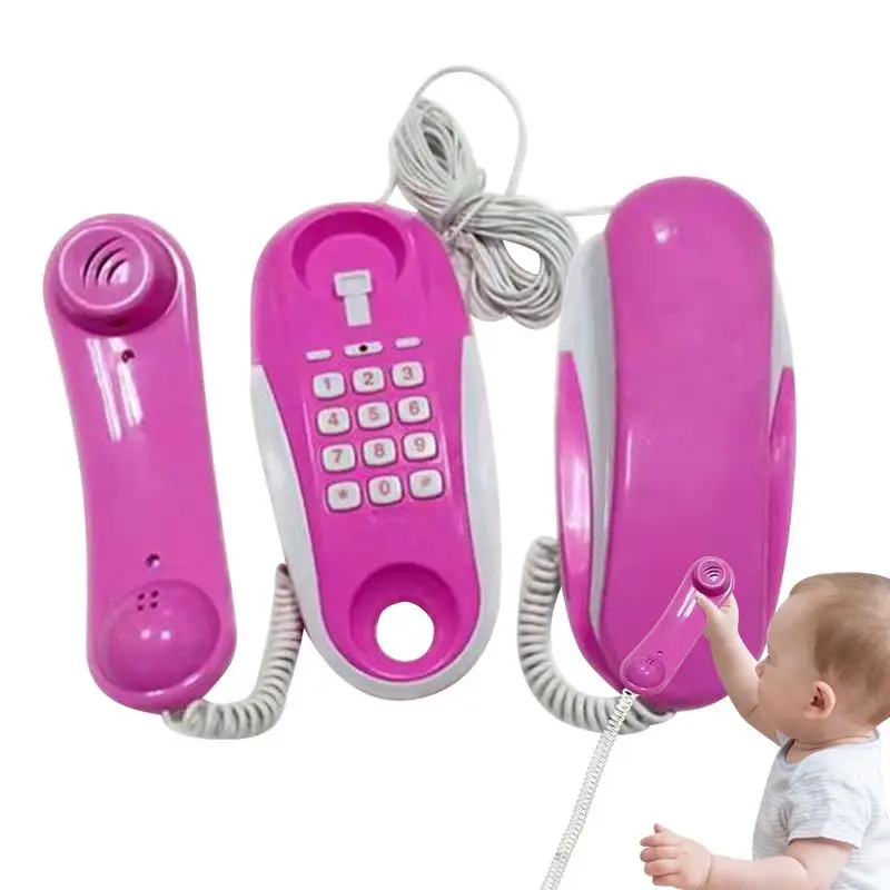 Kids Walkie Talkie Phone Learning Toy Realistic Phone Intercom Cell Phone Can Real Talk With 23Ft Phone Line Boy Girl Play House