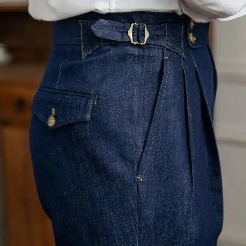 Pantalones de vestir de negocios italianos de alta calidad para hombres, traje Social de oficina, pantalones de novio de boda informales, pantalones