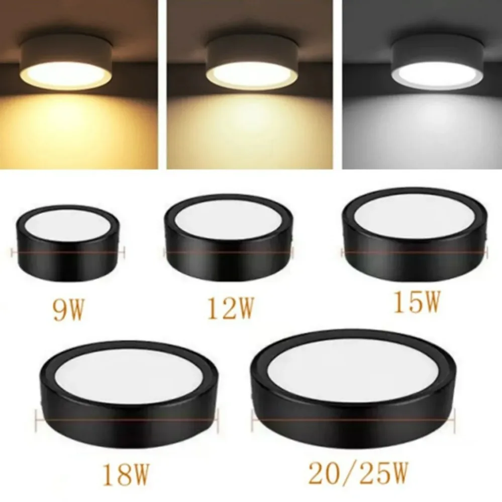 LED Ceiling Light 5W 10W 15W 20W 25W Surface Mounted Downlight Ceiling Lamp for Living Room Kitchen 220V Spotlight Panel Lights