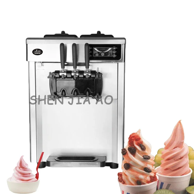 صانع الآيس كريم التجارية الزبادي آلة الآيس كريم 3 نكهات آلة آيس كريم ناعم القوام الصغيرة 220 فولت أجهزة التجميد