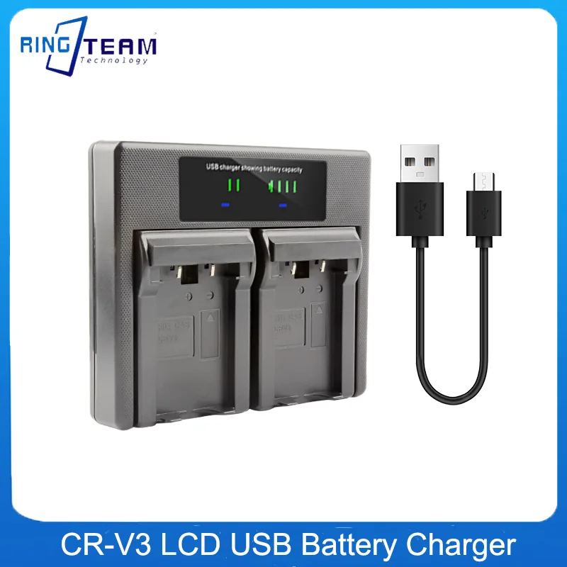 

CRV3 CR-V3 Battery LCD USB Dual Charger For Kodak Z663 Z712IS Z740 Z8612IS Z885 With USB Mirco Power Cable