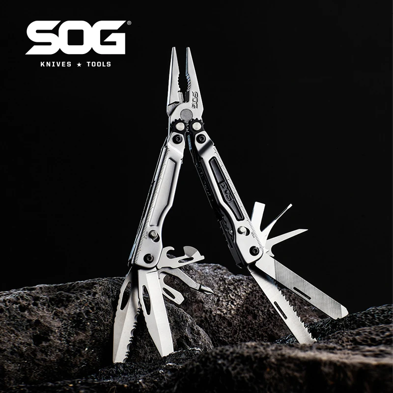 SOG 19 in 1 PowerPlay 멀티툴 플라이어, EDC 다기능 야외 서바이벌 전문 와이어 스트리퍼, 압착 수공구-PX1001