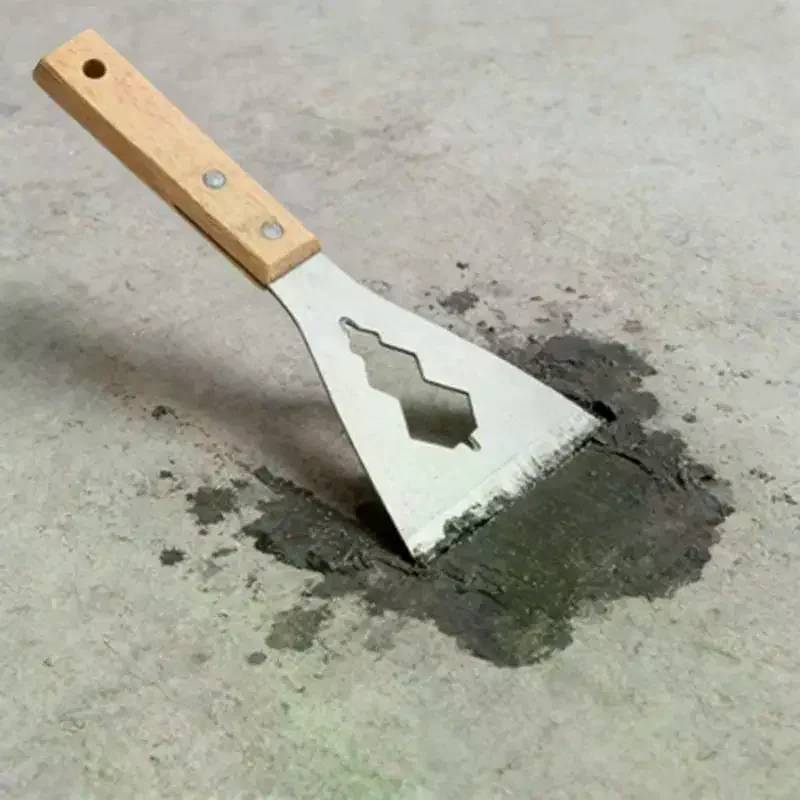 1/2Pieces Durable Stainless Steel Cleaning Scraper Non Slip Handle Rust Resistant Blade for Stovetop Oven Stubborn Stain Removal