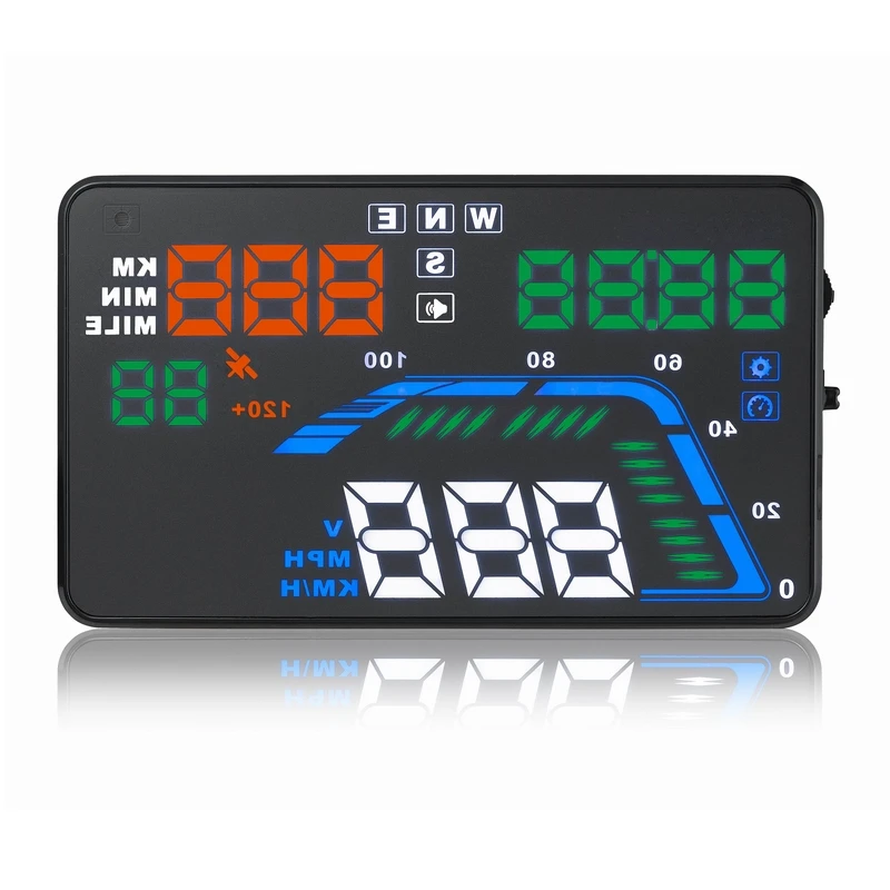 Hot Selling 5.5 Inch GPS Speedometer Head-Up Display Universal for 24V and 12V Vehicles GPS HUD with Speed and Clock Function
