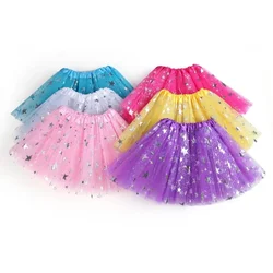 Kinderen Tutu Rok Zilveren Ster Glitter Baljurk Meisje 3 Lagen Tule Ballet Rok Outfits Kostuum Prinses Verjaardagsfeestje Rokken
