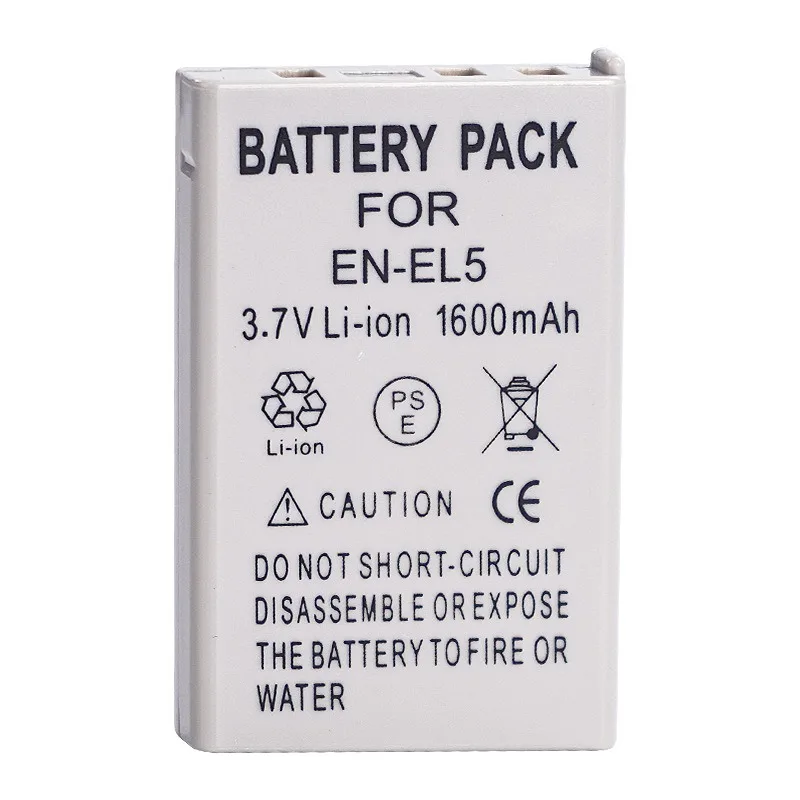 Batería de EN-EL5 de 1600mAh para Nikon COOLPIX P500 P510 P520 P530 P100 P50 P60 P80 P90, repuesto de iones de litio recargable