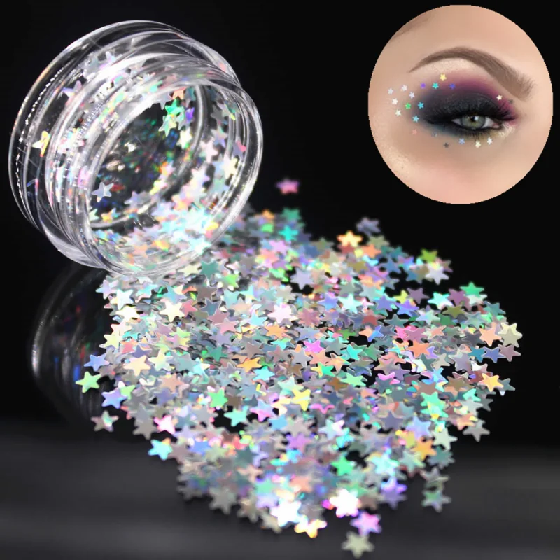 Stars Sequins Eyeshadow Lasting Shimmer Glitter Mermaid Sequins Gel Sexy Eye Makeup Festival Party Cosmetics Nail Art Decoration