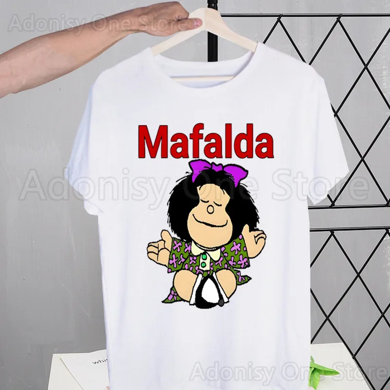 Mafalda Comic Ulzzang Cartoon Kawaii T Shirt Men New Casual Short Sleeve Tshirt Homme Manga Unisex T-shirt Tees