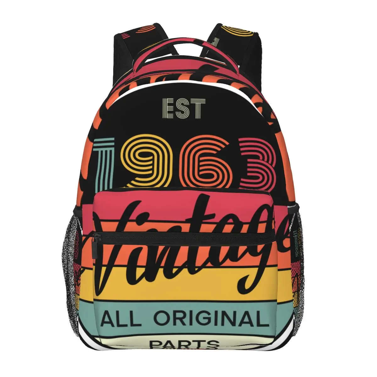 1963 Vintage Retro Casual Backpack Unisex Students Leisure Travel Computer Backpack