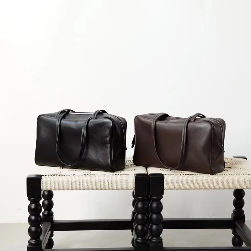 Light Luxury High Quality 2025 New  Sheepskin Bowling Women's Bag Soft Leather Handbag Underarm Shoulder Bag