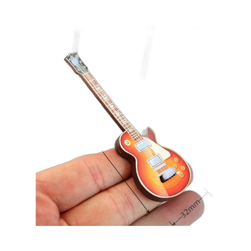 Doll House Simulation Miniature Rock Electric Guitar 1:12 Mini Landscape Furniture Model Photography Props Musical Instruments