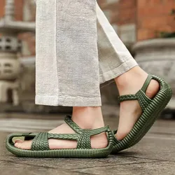 Woman Slipper Retro Sandals Home Clog Cloud Summer Beach Slides House Shoe Roman Weaving Casual Outdoor Ladies Female Men Male