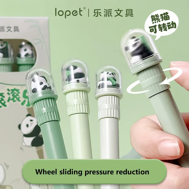 4/8 szt. Długopis żelowy Lopet Retro Panda, Kawaii Śliczny Ins Gładki i Łatwy w Pisaniu ST Podpis canetas 0.5mm Czarny wkład artykuły papiernicze — zdjęcie produktu 4