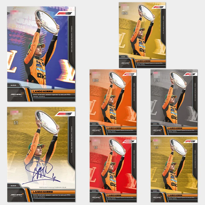 Topps Now 2025 Tarjeta de Fórmula 1 13 Lando Norris Diy Homemade F1 Racing Car Stat Autógrafo Tarjetas comerciales Colección de regalos de cumpleaños