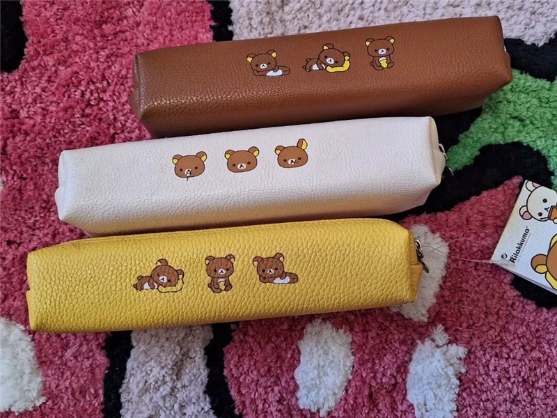 Rilakkuma Pencil Case Pouch Cartoon Bear Kawaii Cute Pencil Cases for Kids Girls Boys Pen Bag School Stationery