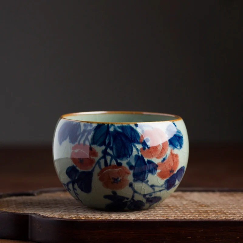 

Hand-Painted Ceramic Orange-Skin Owner Cup High-End Hardwood-Burned Tea Cup Single Cup Premium Quality Chinese Style Diningware